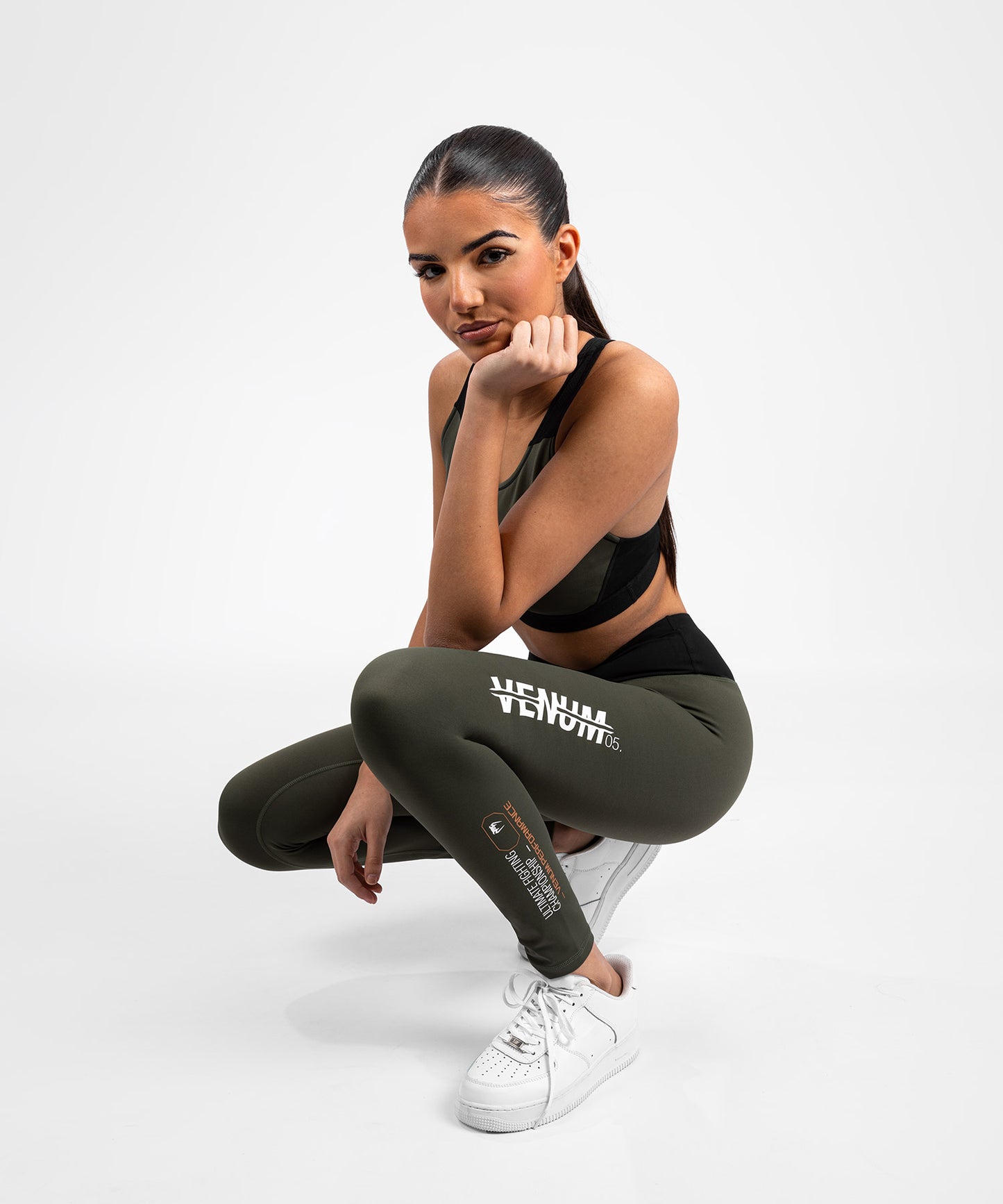 Legging de Performance pour Femmes UFC Adrenaline by Venum Fight Week - Kaki/Bronze