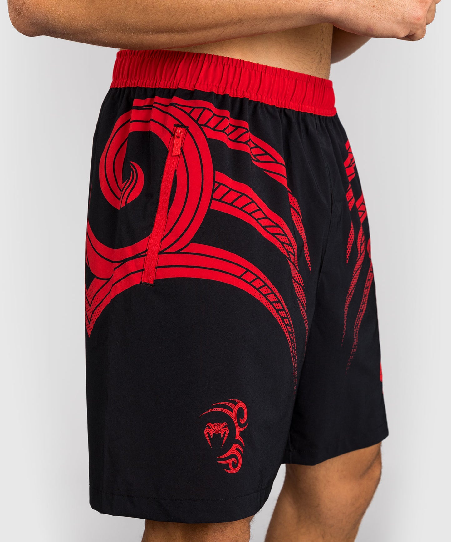 Venum x Mike Tyson Tiger Training Pantalones Cortos - Negro Profundo/Rojo Intenso