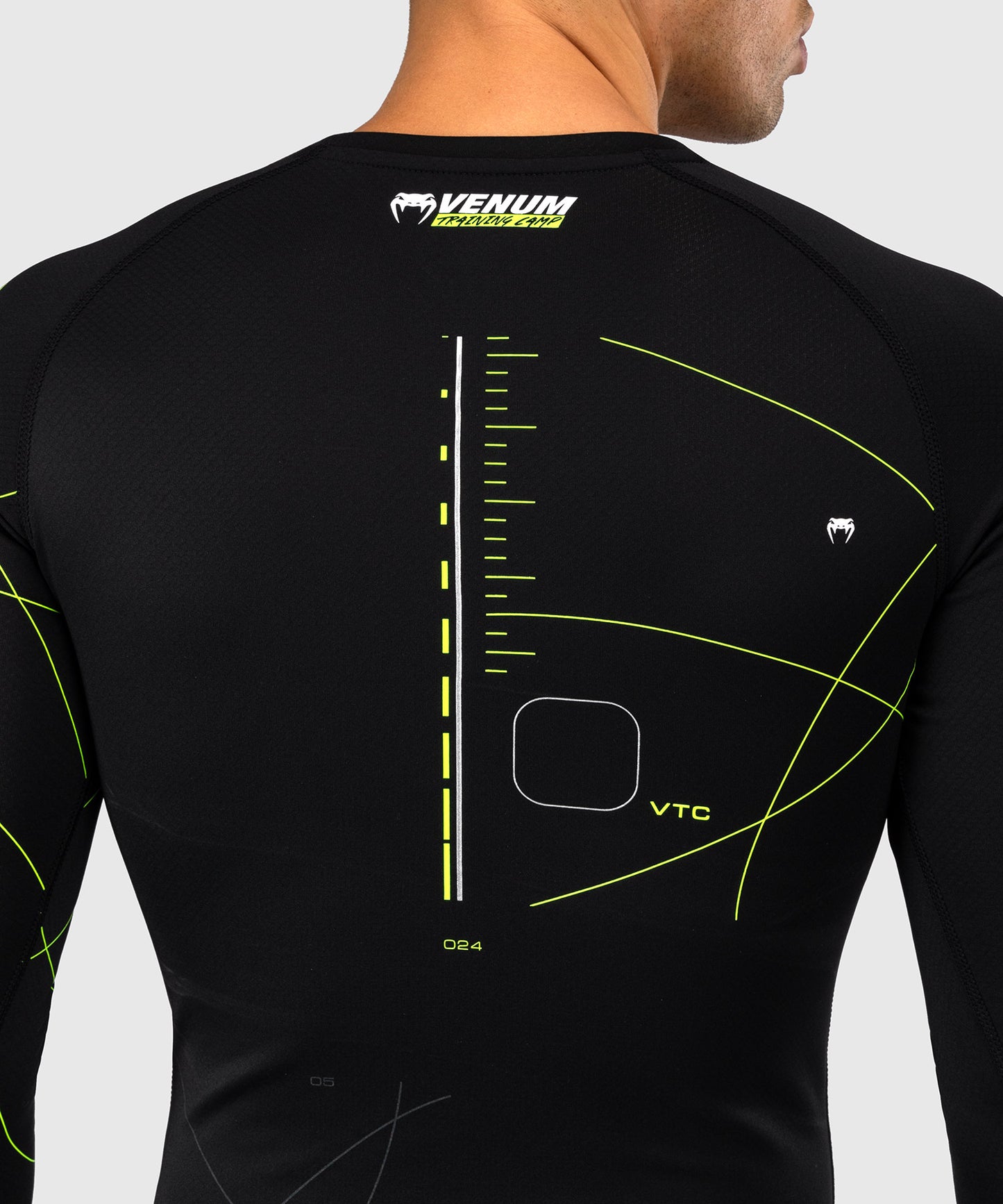Venum Training Camp 4.0 Langarm-Rashguard - Schwarz/Leuchtgrün
