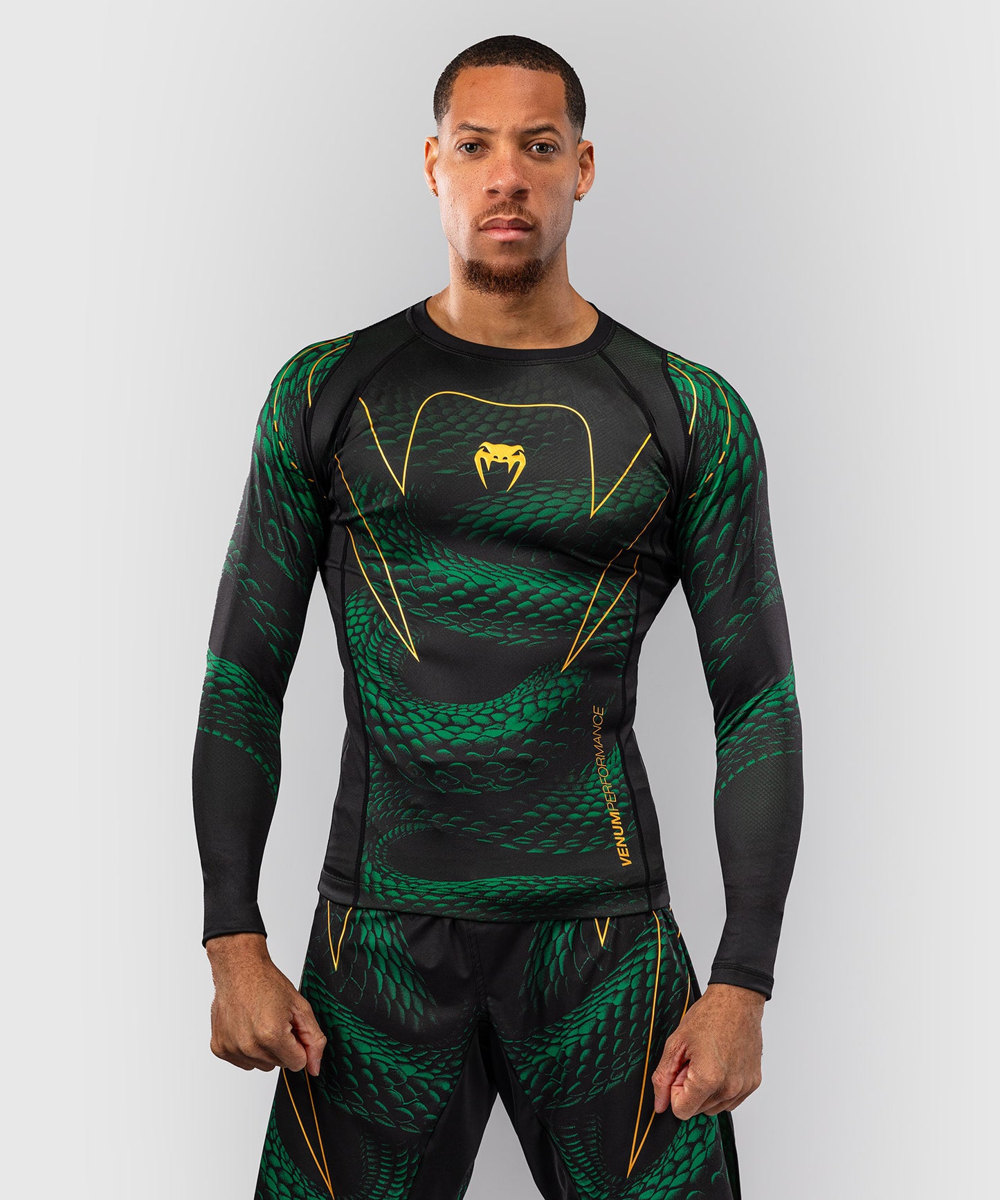 Rashguard à Manches Longues Venum Matupa - Noir/Vert/Or