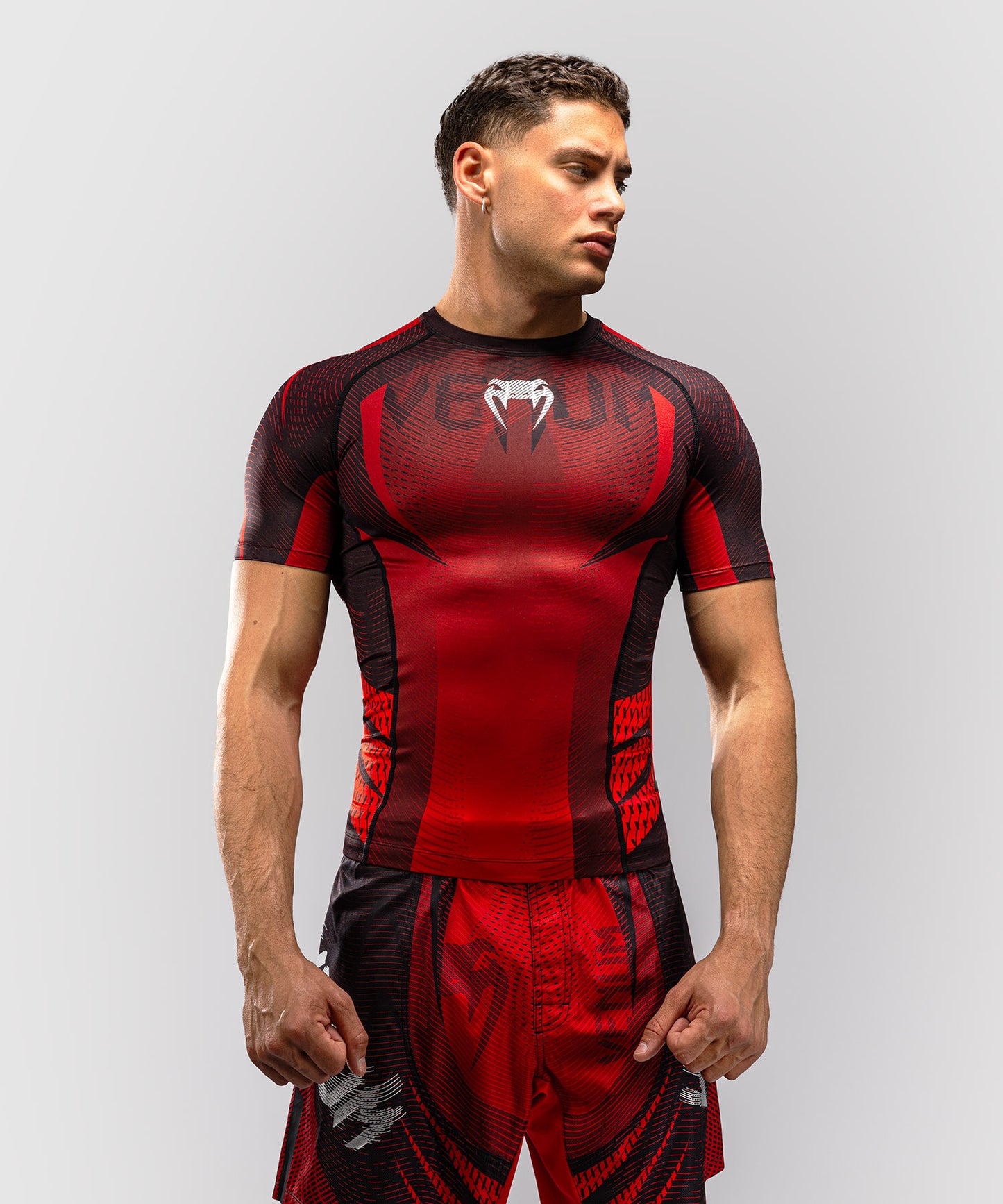 Venum Galactic 3.0 Kurzarm Rashguard - Rot/Silber