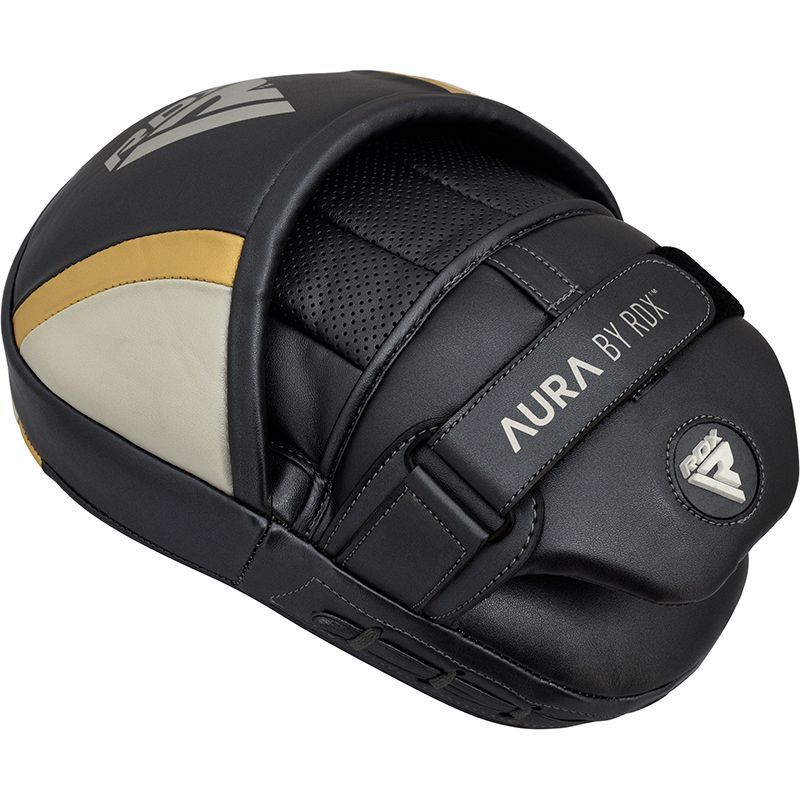 RDX Aura T-17 Thai Pads - Black/White/Gold