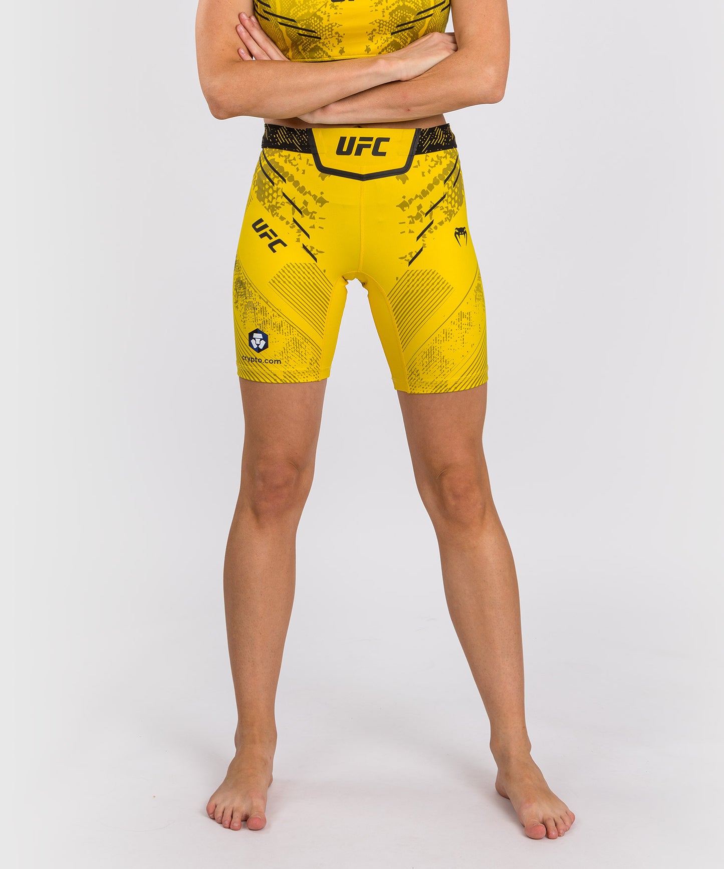 Short de compression Long Fit pour Femmes UFC Adrenaline by Venum Authentic Fight Night - Jaune