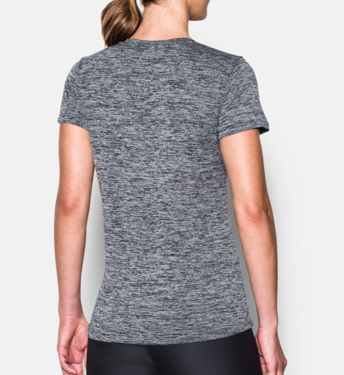 T-shirt Col V Femme Under Armour UA Tech™ Twist - Noir Chiné
