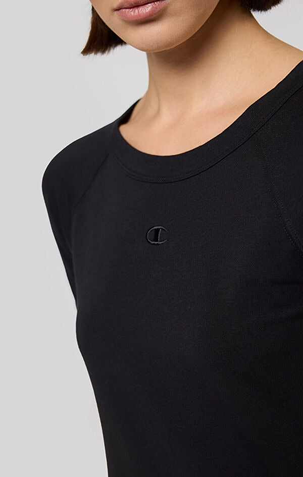 Champion Camiseta de Manga Corta Cuello Redondo – Negro