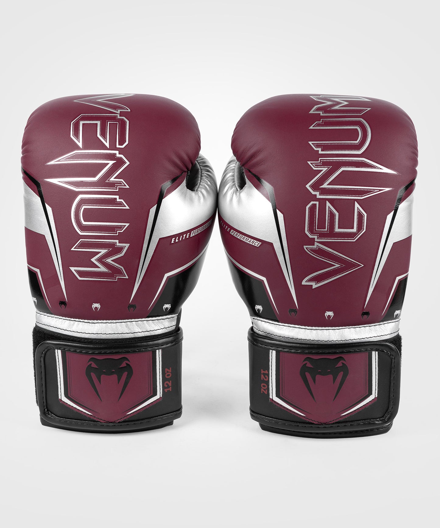 Gants de Boxe Venum Elite Evo - Rouge Bordeaux/Argent