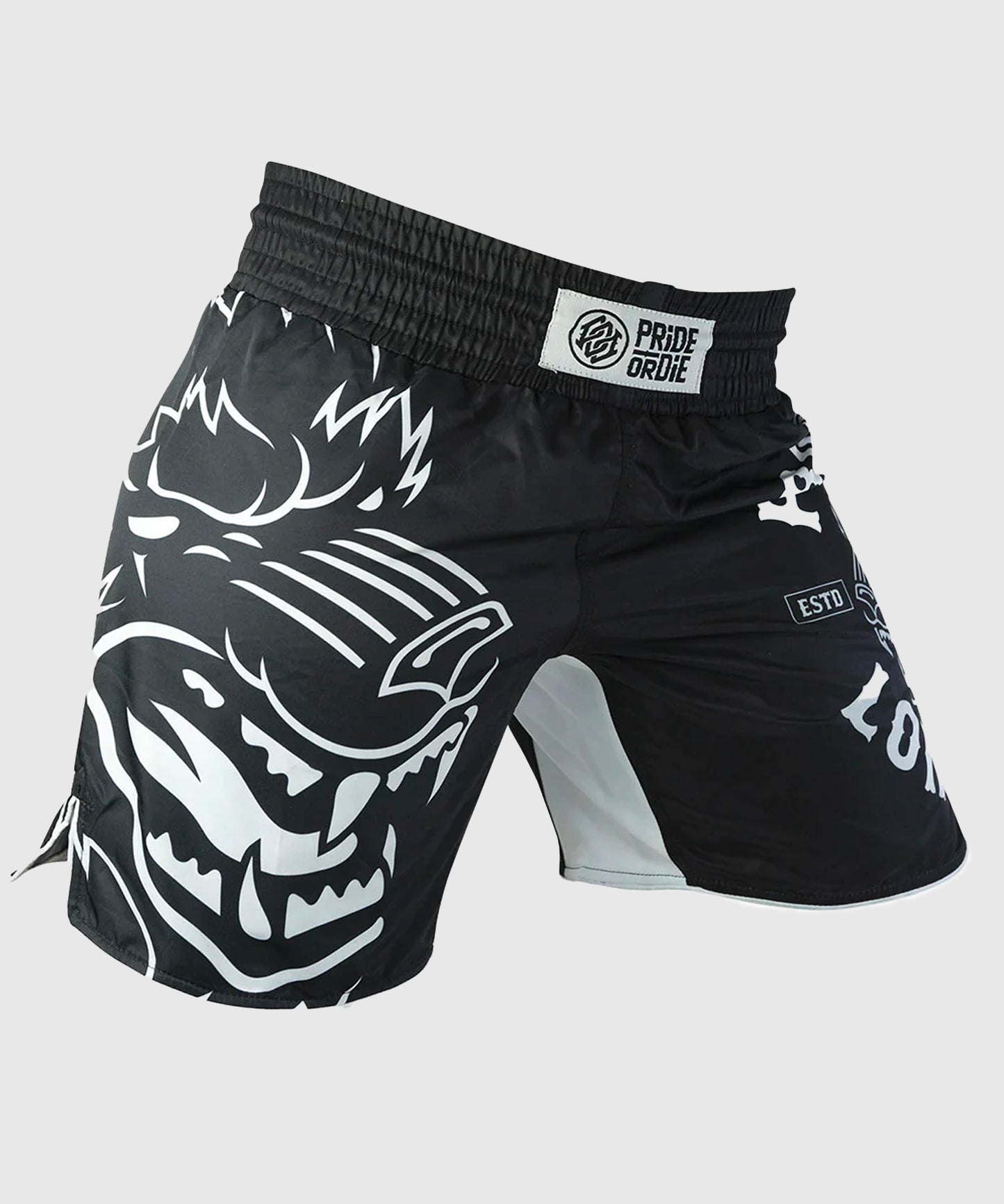 Fightshort Pride Or Die Lone Wolf - Noir