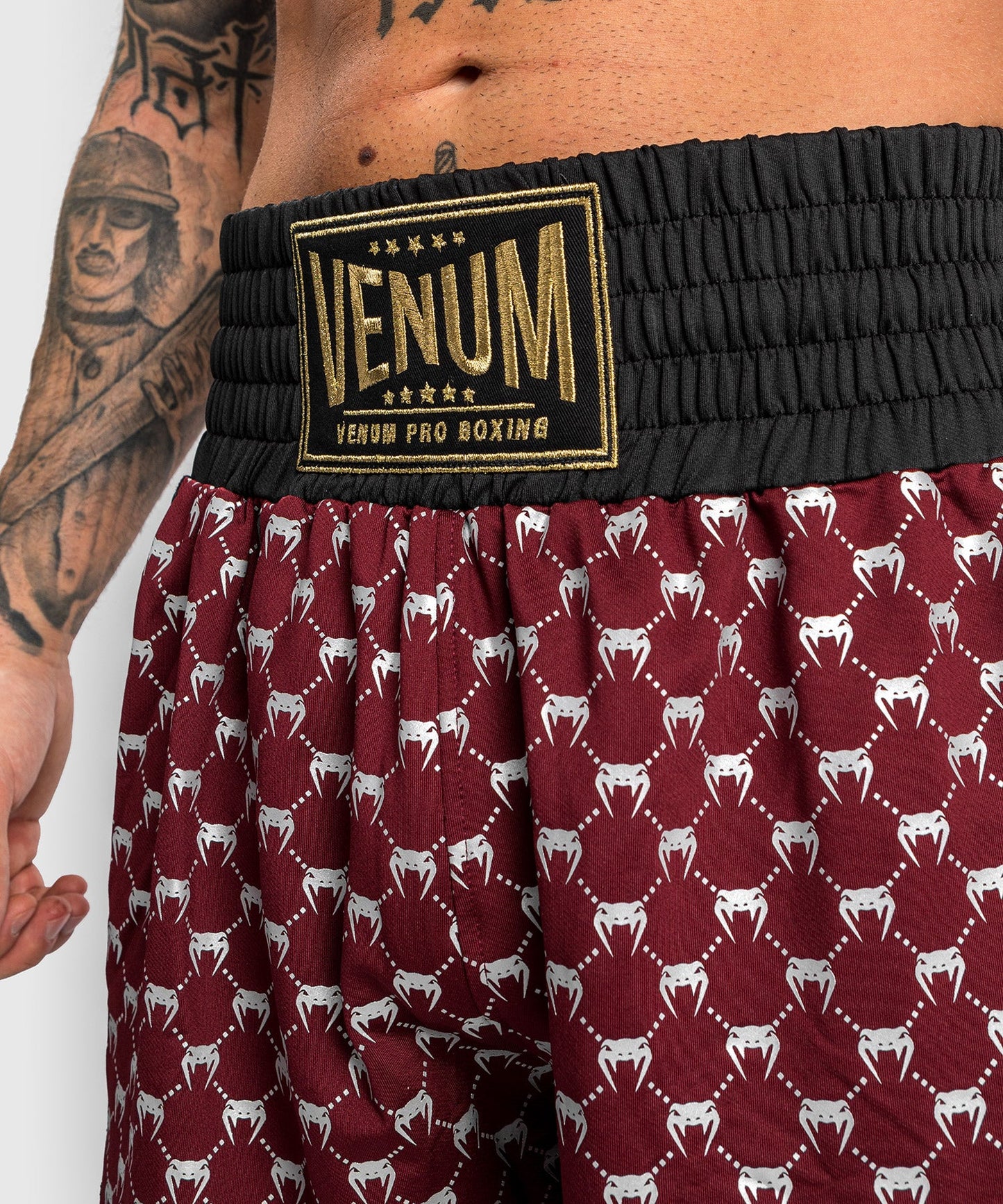 Venum Monogram Boxing Short - Black/Bordeaux