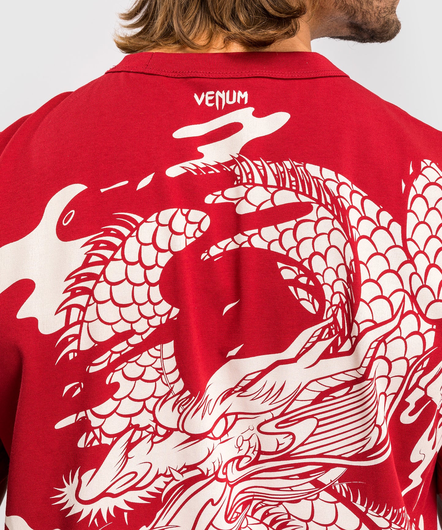 T-shirt Venum Dragon’s Flight - Rouge Cerise/Blanc crème