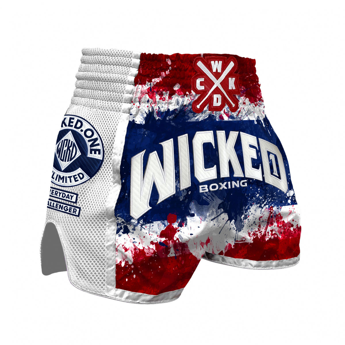 Short de Muay Thai Wicked One Glorious - Blanc