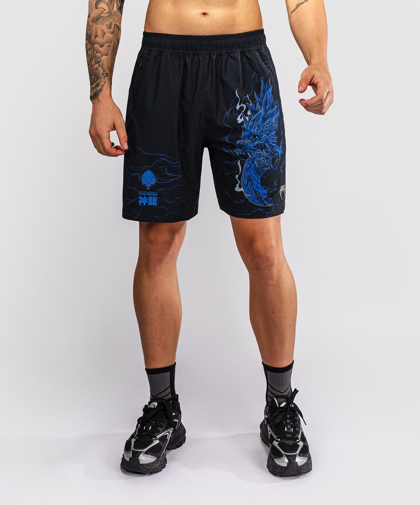 Short d’Entraînement Venum Thunder Dragon – Noir/Bleu Royal