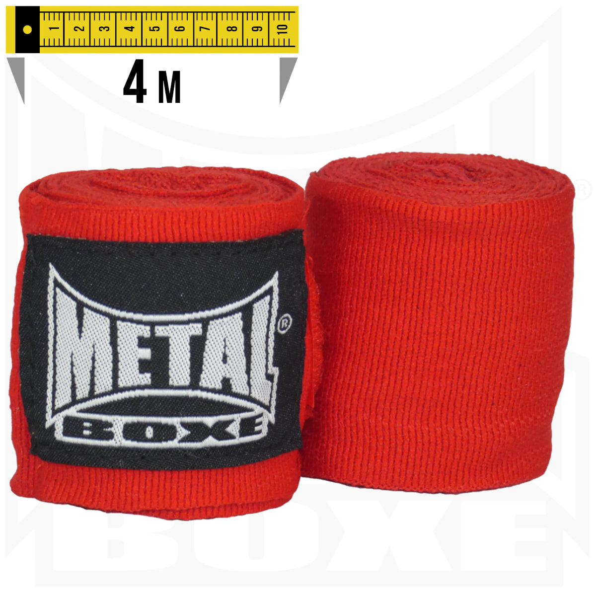 Bandages de Boxe Metal Boxe – Rouge – 4 m