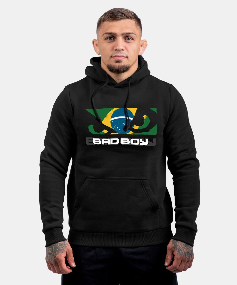Bad Boy Brazilian Flag Kapuzenpullover - Schwarz