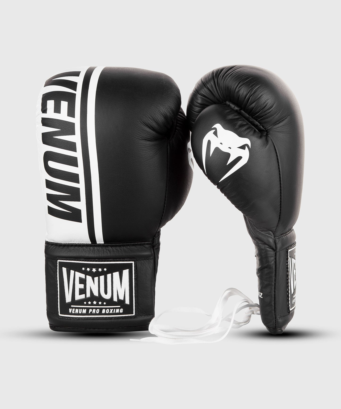 Venum Shield Pro Boxing Gloves With Laces - Black/White