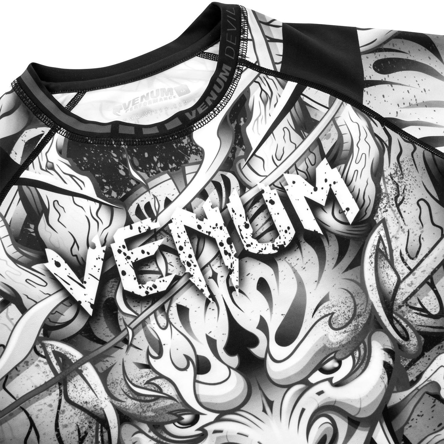 Rashguard Venum Devil - Manches longues - Blanc/Noir