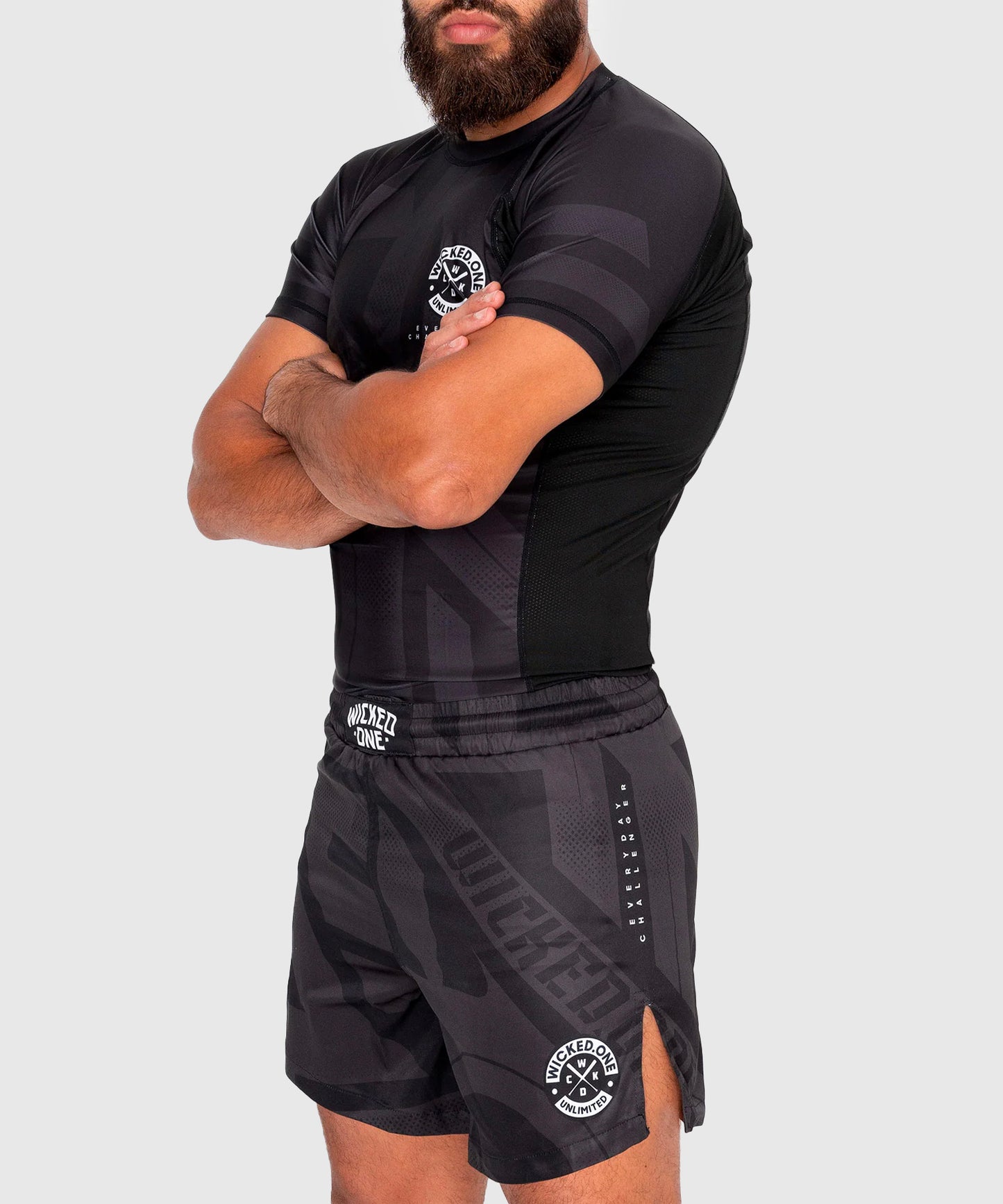 Wicked One Outsiderz Kurzarm-Rashguard - Schwarz