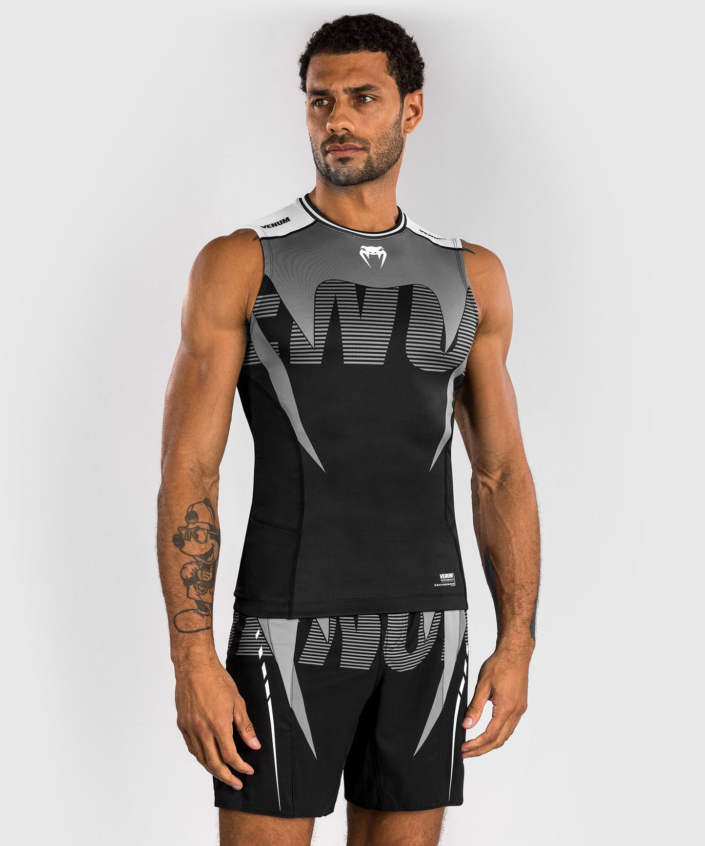 Venum Adrenaline Ärmelloses Rashguard – Schwarz/Silbergrau