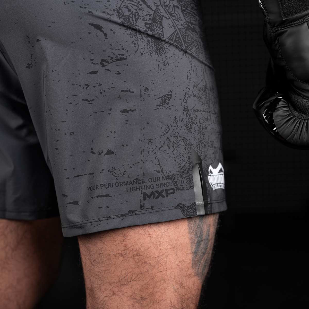 Fightshort Phantom Athletics Flex-S Muay Thai - Schwarz