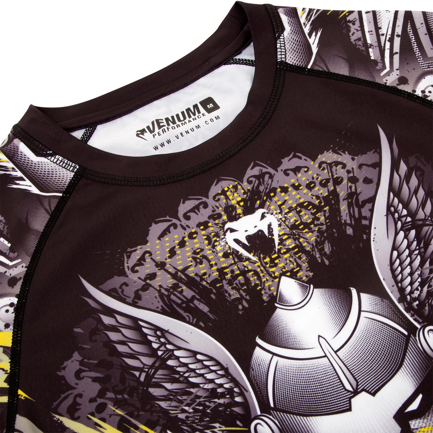 Venum Viking 2.0 Rashguard Short Sleeves - Black/Yellow