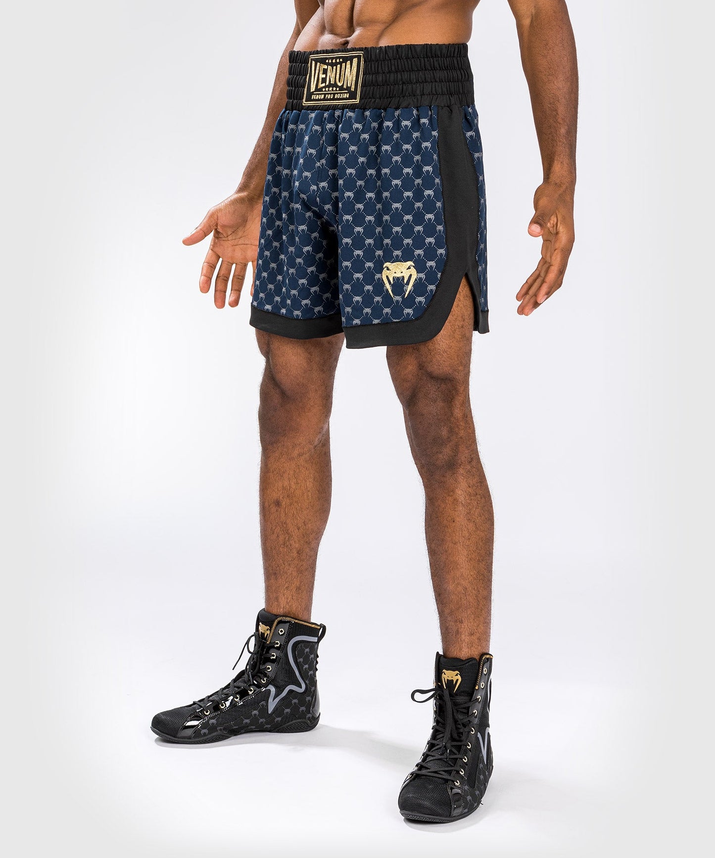 Short de Boxe Venum Monogram - Noir/Bleu Marine