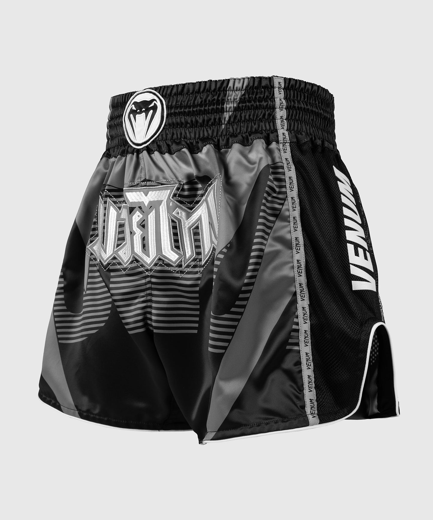 Venum Adrenaline Muay Thai Shorts - Black/Silver Grey