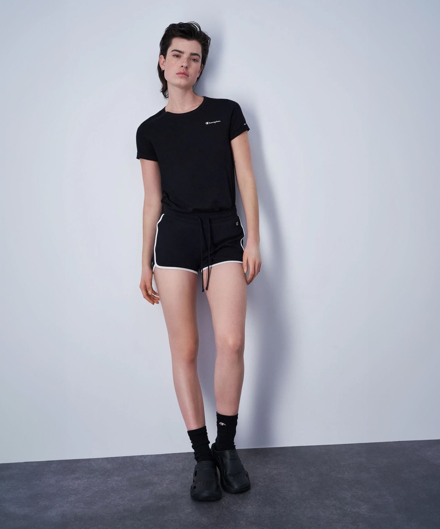 Short En Coton Champion Legacy - Noir/Blanc