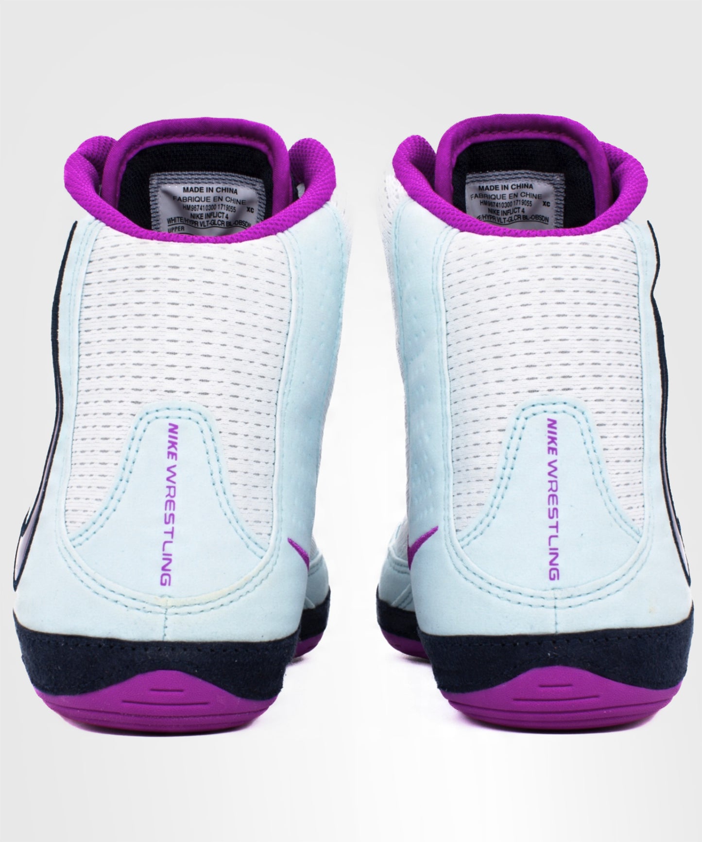 Nike Inflict 4 Wrestling Shoes - White/Violet/Blue