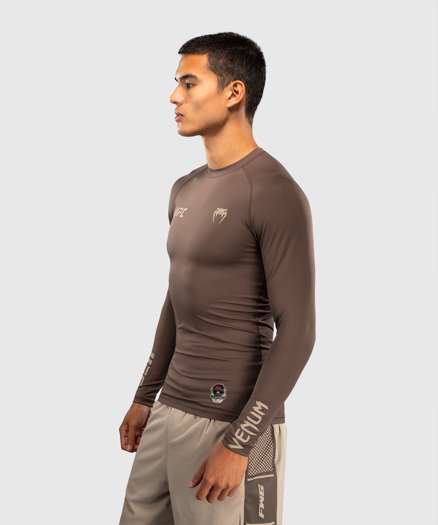 Venum UFC Unity by Venum Authentic Fight Week Rashguard Técnico de Manga Larga para Hombre - Marrón