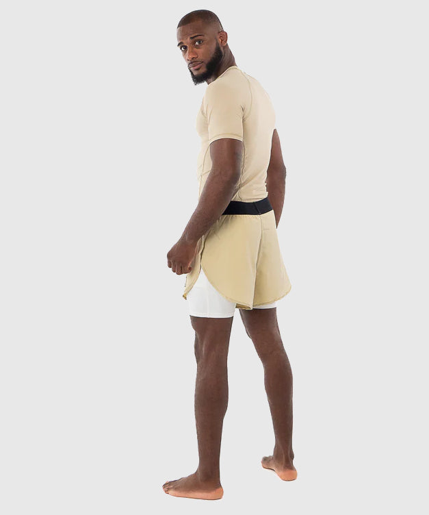 Rashguard Manches Courtes Metal Boxe Performance - Beige