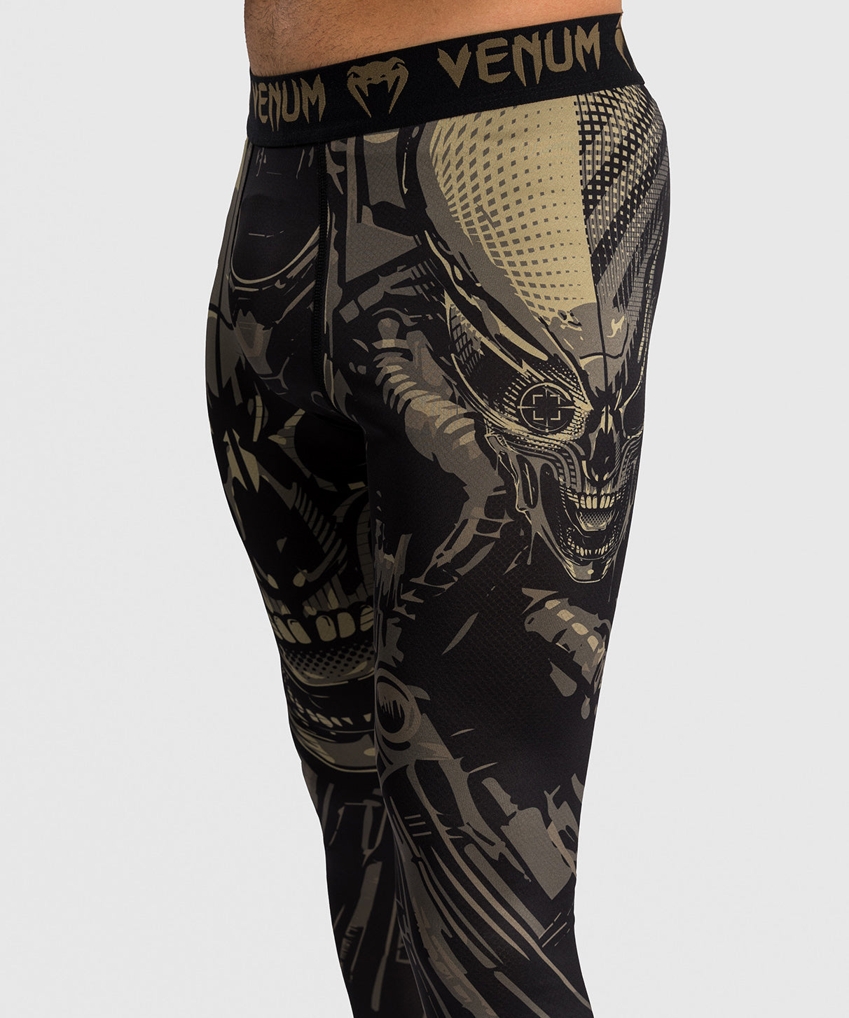Pantaloni a compressione Venum Space Invader - Nero/Sabbia