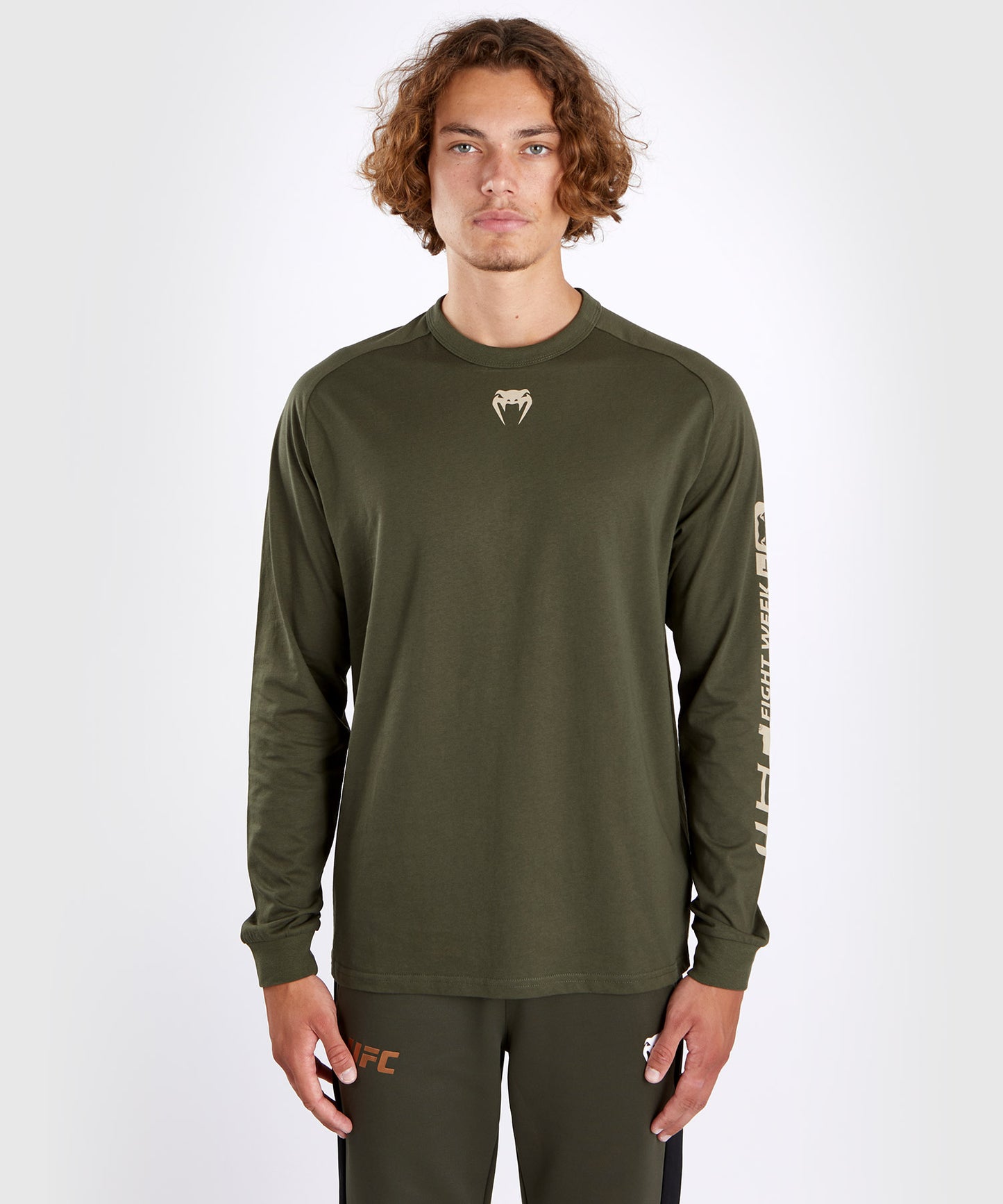 T-shirt à manches longues pour Hommes UFC Adrenaline by Venum Fight Week - Khaki