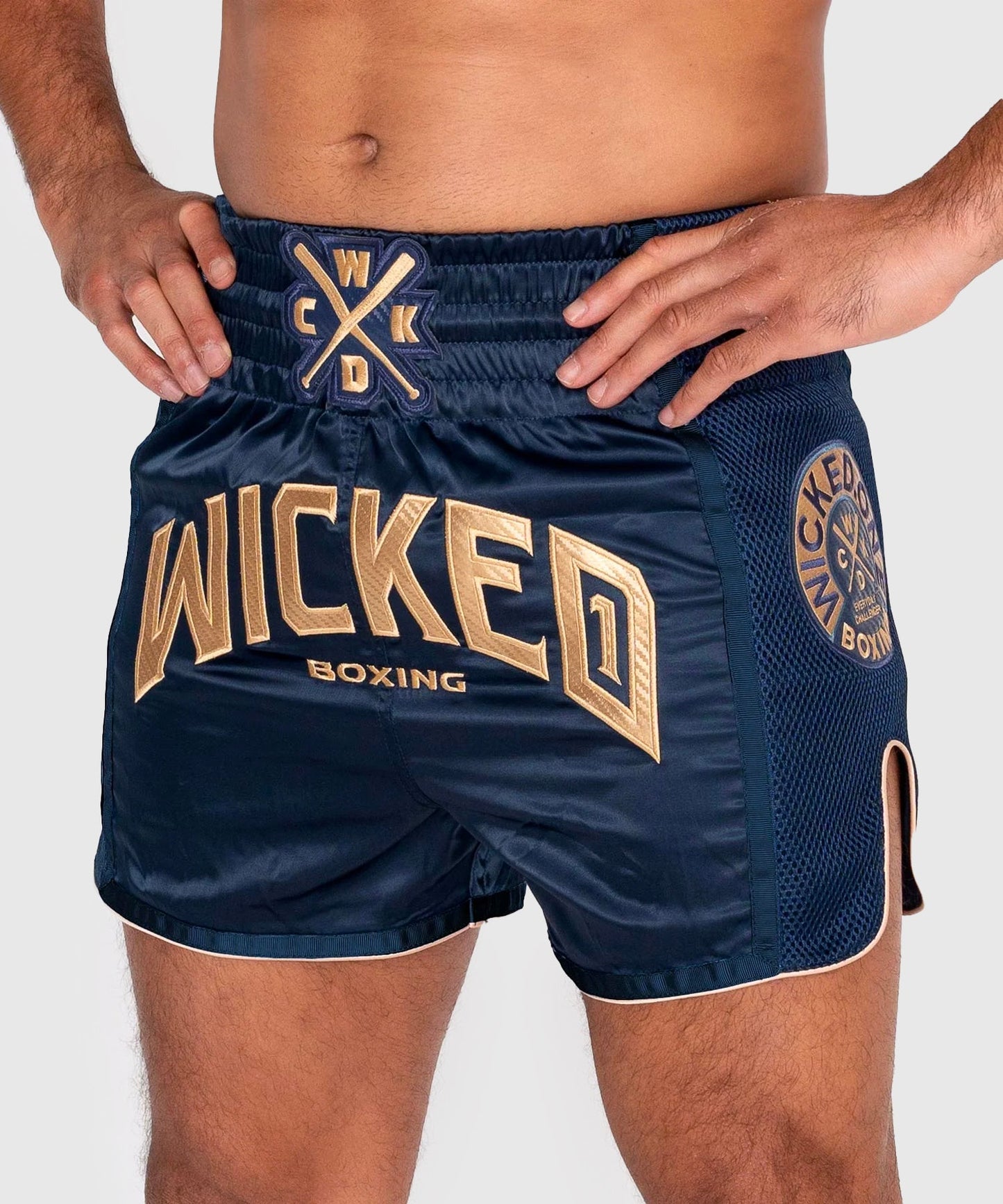 Short De Muay Thai Wicked One Block - Bleu Marine