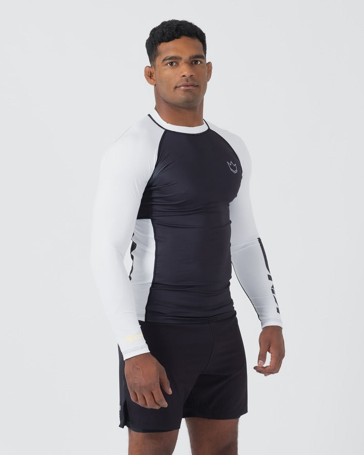 Rashguard À Manches Longues Kingz Ranked Performance V2 - Blanc