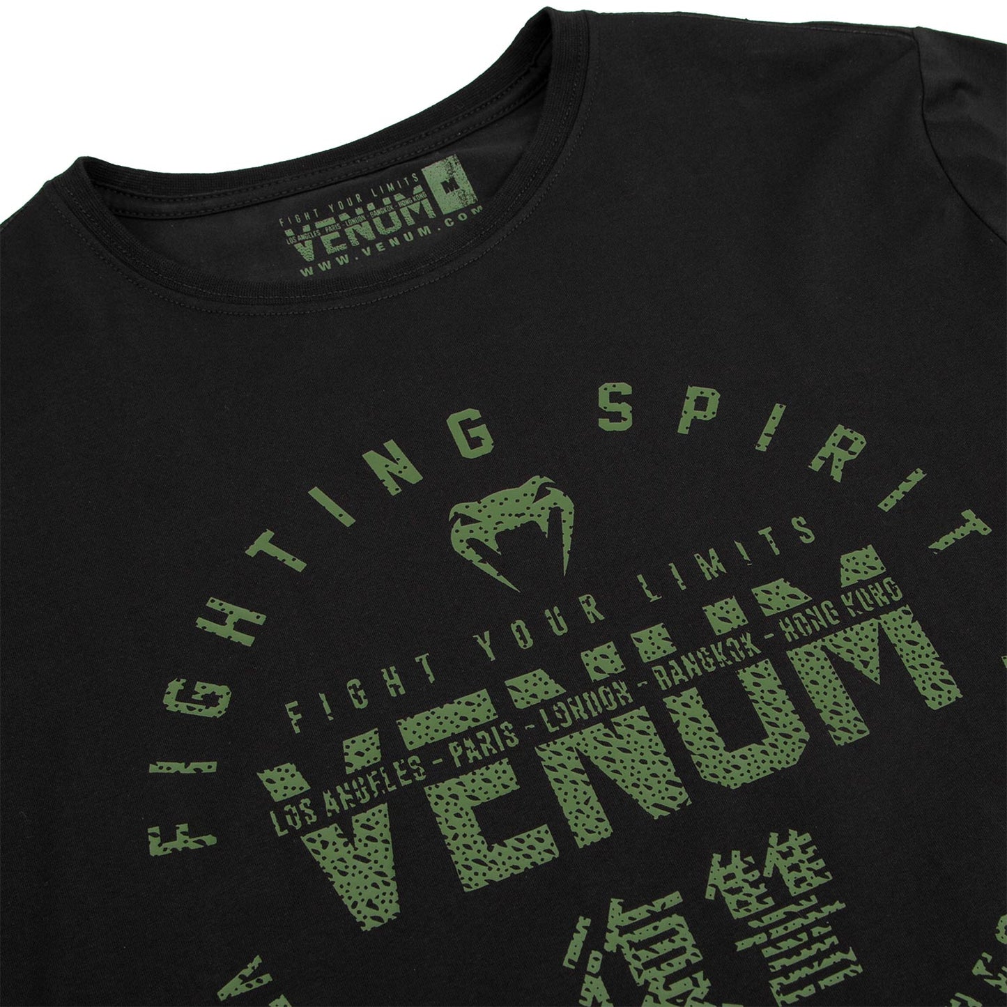 Venum Signature T-shirt - Long Sleeves - Black /Khaki - Exclusive