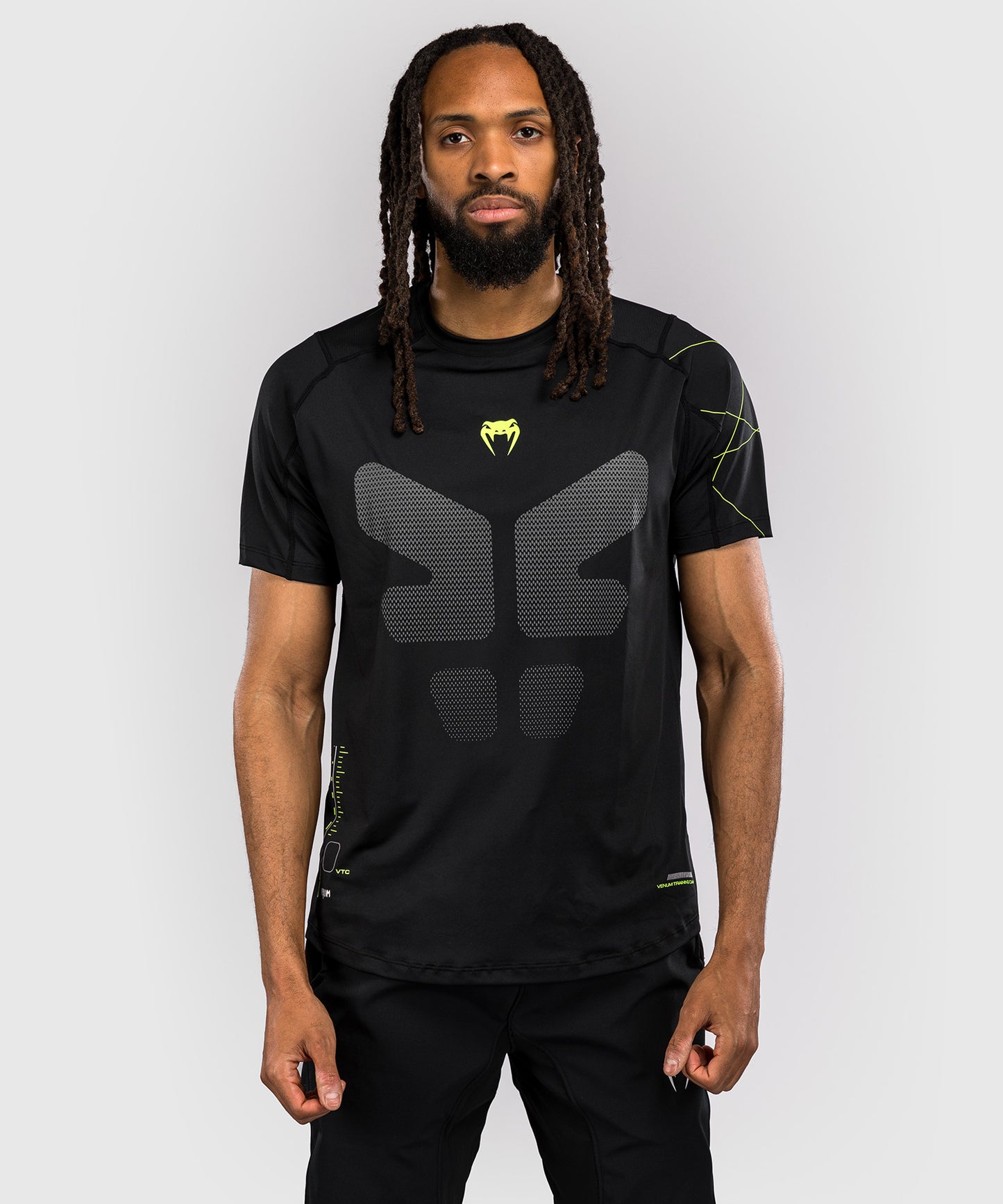 Venum Training Camp 4.0 Dry Tech T-Shirt - Schwarz/Leuchtgrün