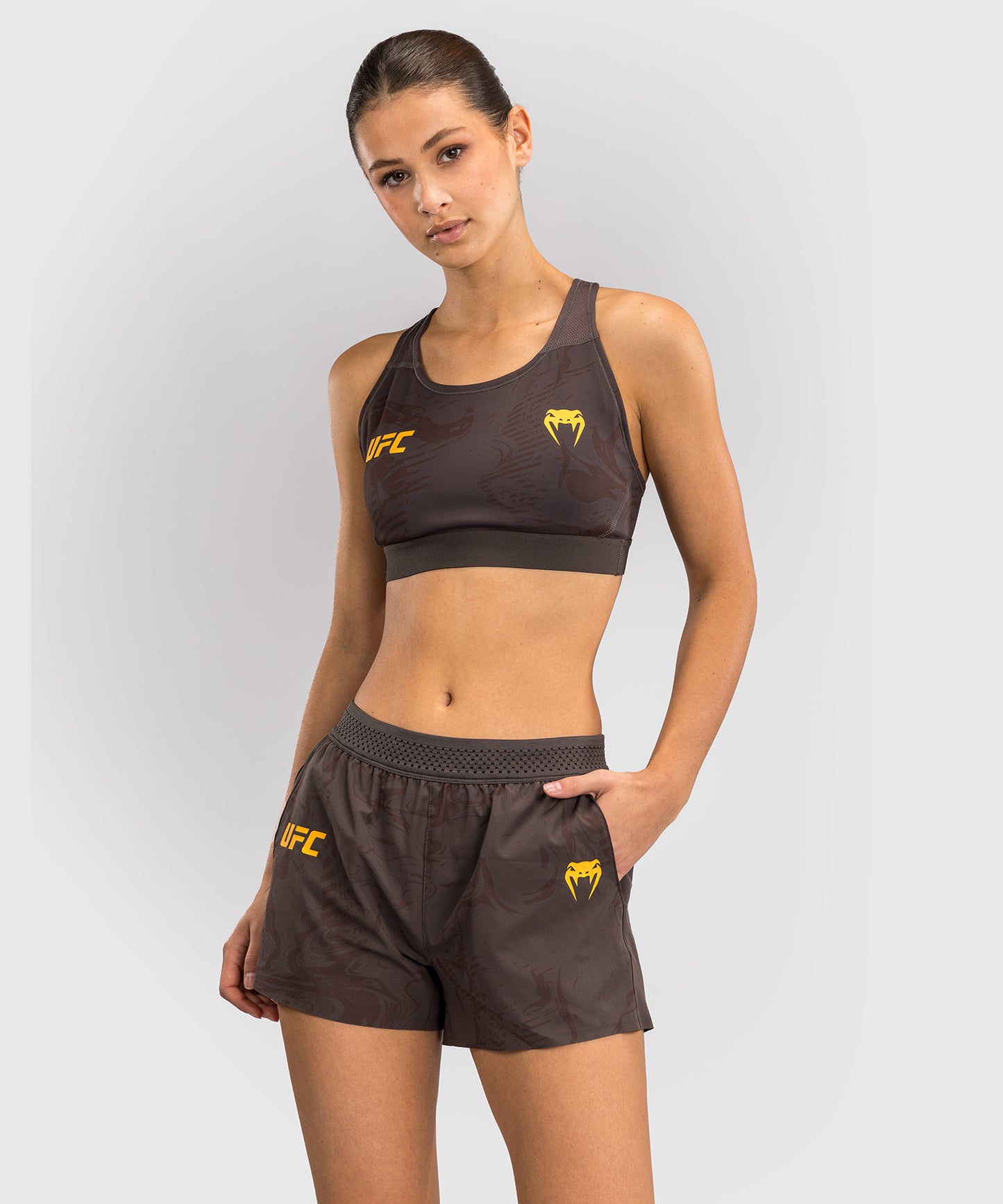UFC Fusion by Venum Fight Week Damen Performance Short - Erdiges Braun