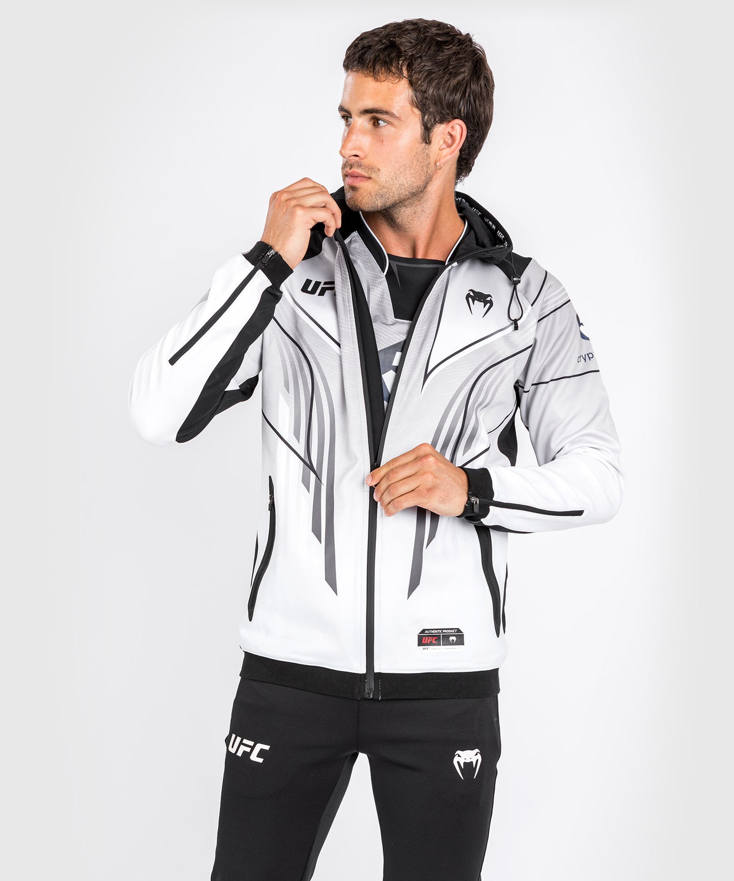 Sweat à capuche Walkout UFC Venum Authentic Fight Night 2.0 pour homme - Blanc