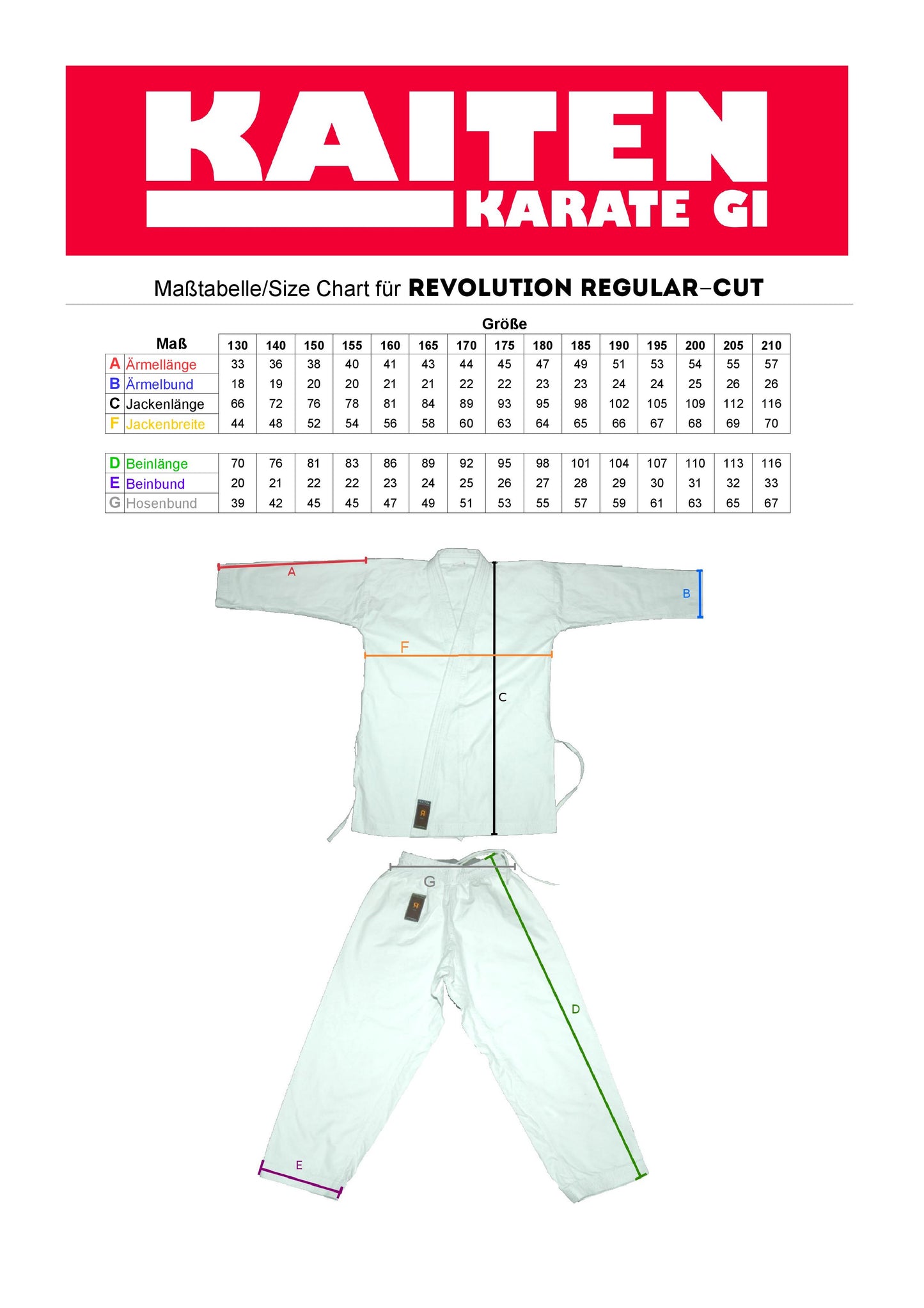 Kimono de Karaté Kaiten Revolution Europa Regular