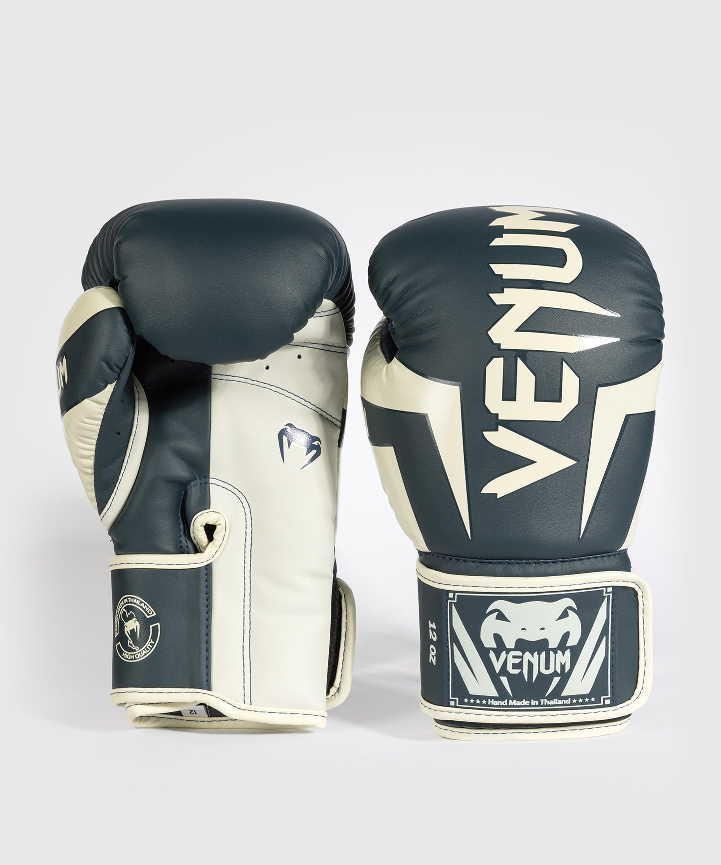 Gants de boxe Venum Elite - Blanc/Bleu Marine