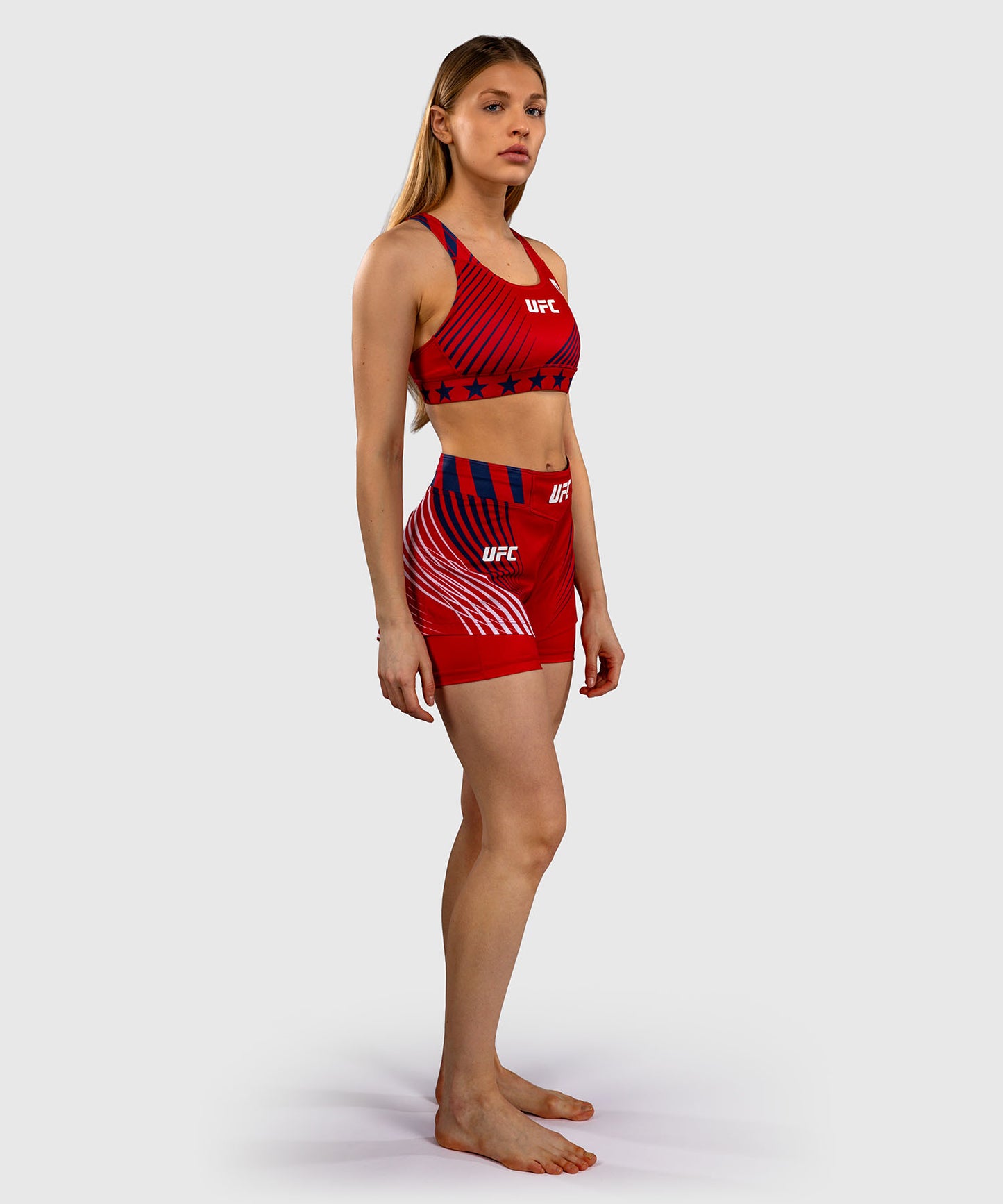 Women's Official UFC Freedom 250 by Venum Red Authentic Fight Night Fight Short