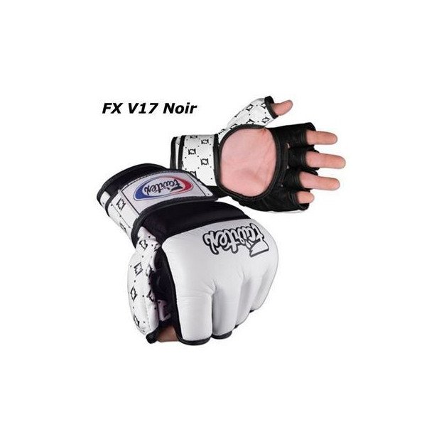 Gants de MMA Fairtex Cuir - Blanc/Noir