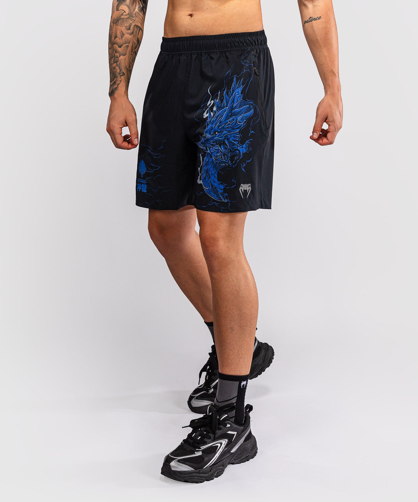 Short d’Entraînement Venum Thunder Dragon – Noir/Bleu Royal