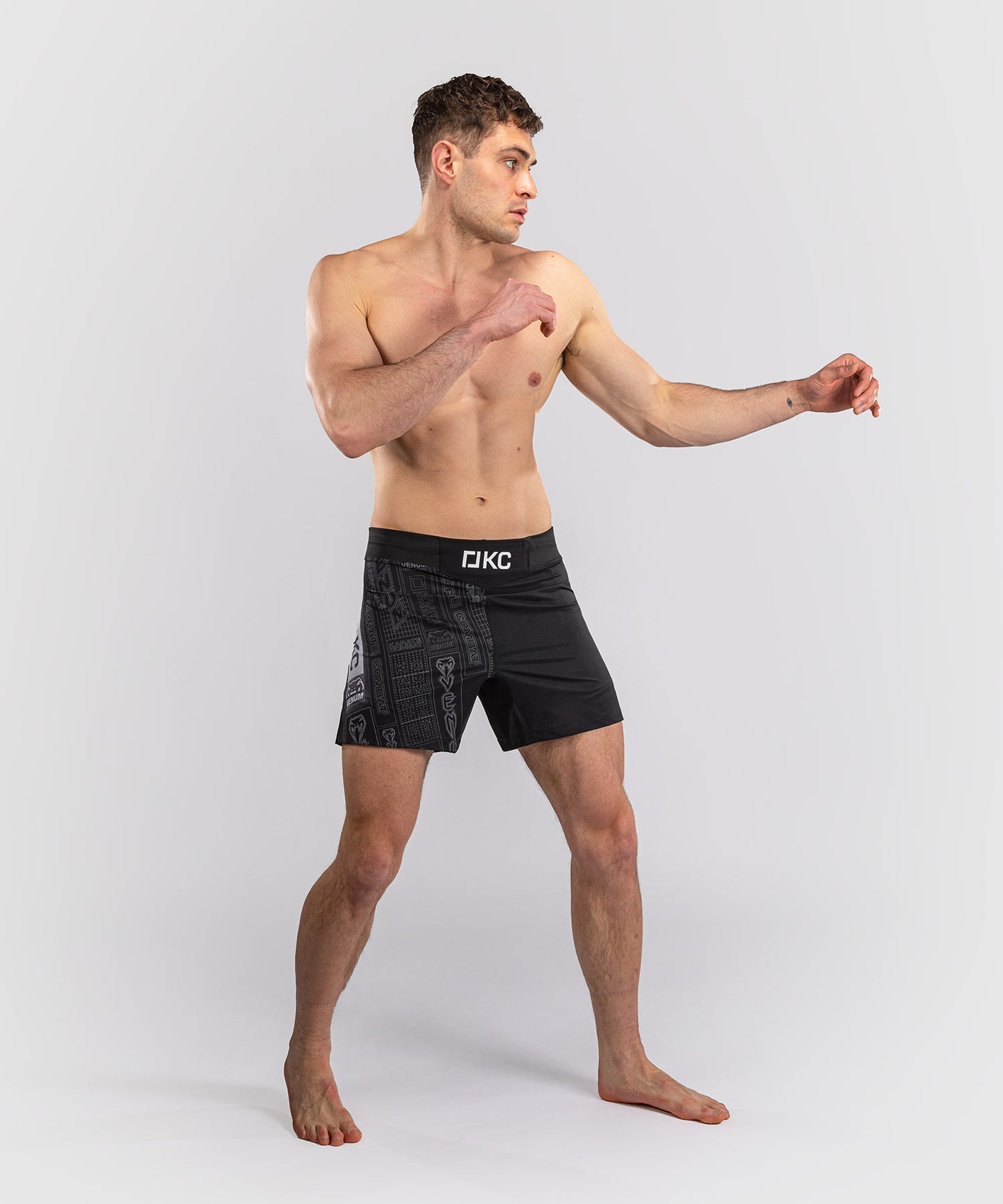 Karate Combat by Venum Fight Shorts - Black/Grey