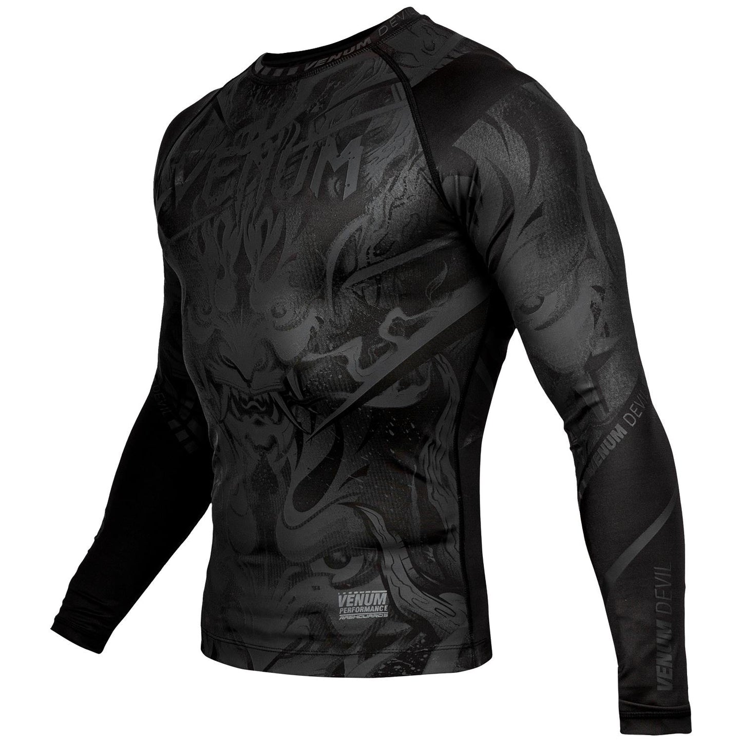 Rashguard Venum Devil - Manches longues - Noir/Noir