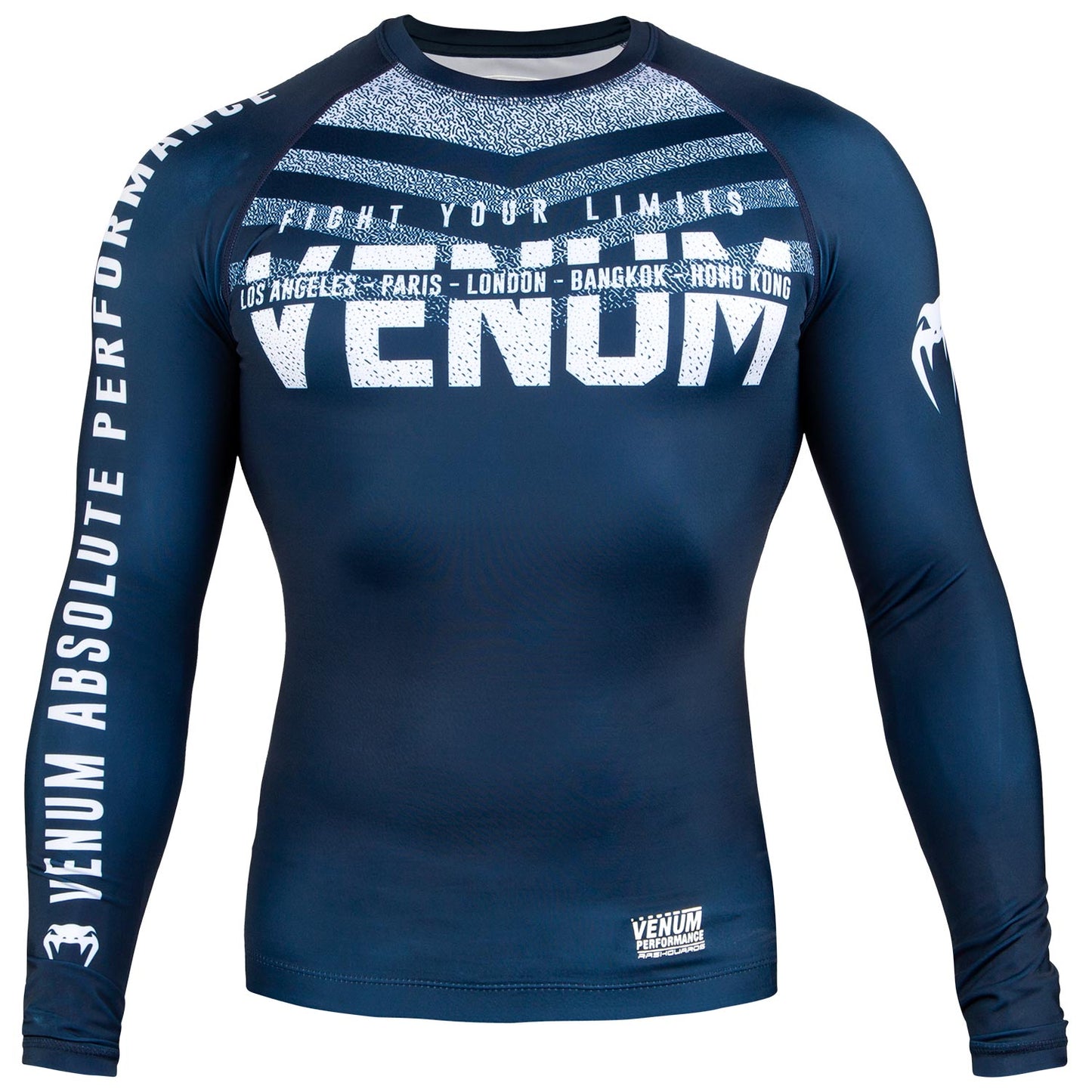 Venum Signature Rashguard - Long Sleeve - Navy/White