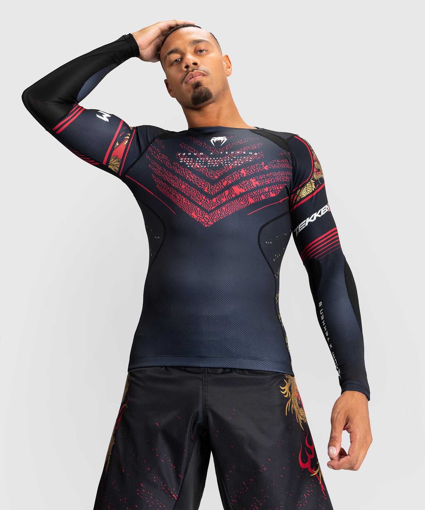 Rashguard Venum x Tekken 8 - Marshall Law - Black/Red/Gold