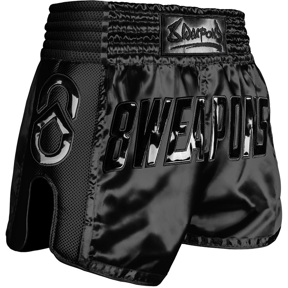 Short de Muay Thai 8 Weapons Super Mesh - Noir/Noir