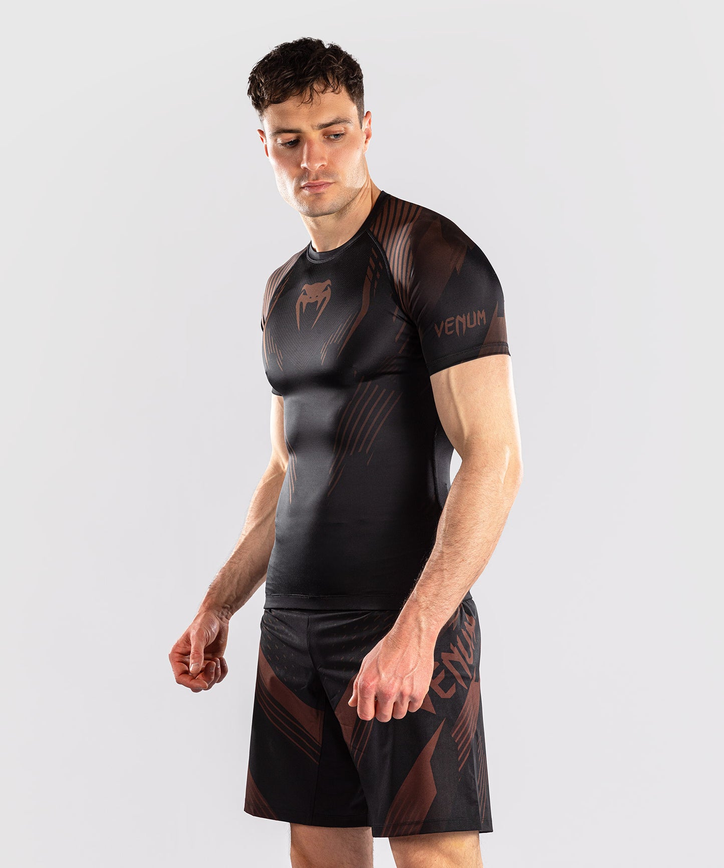 Venum No-Gi 6.0 Rashguard a Maniche Corte - Nero/Marrone
