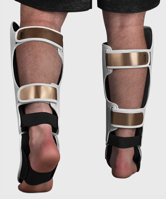 Hayabusa T3 Shin Guards - White/Gold
