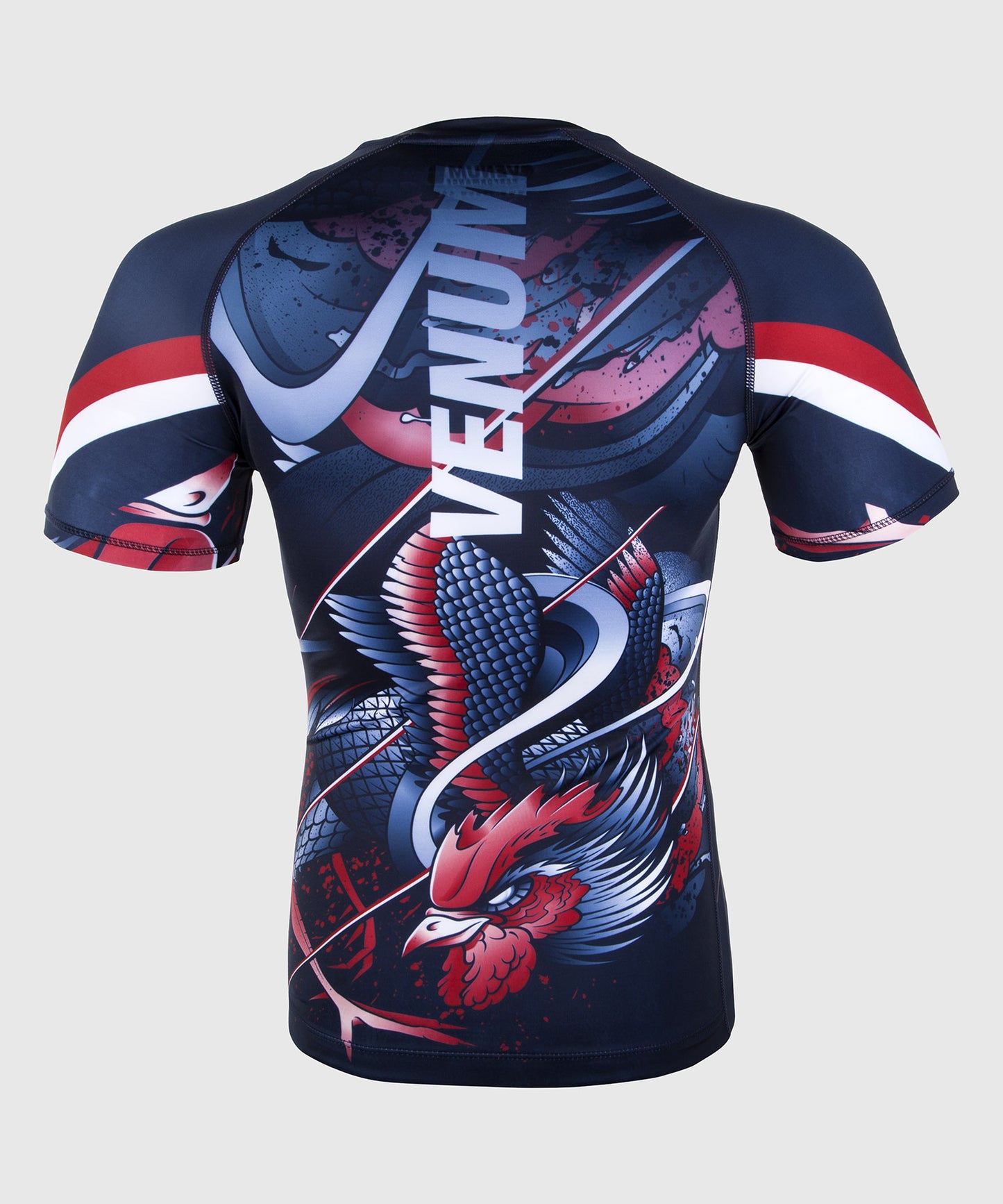 Venum Rooster Rashguard - Short Sleeves - Navy Blue/Orange